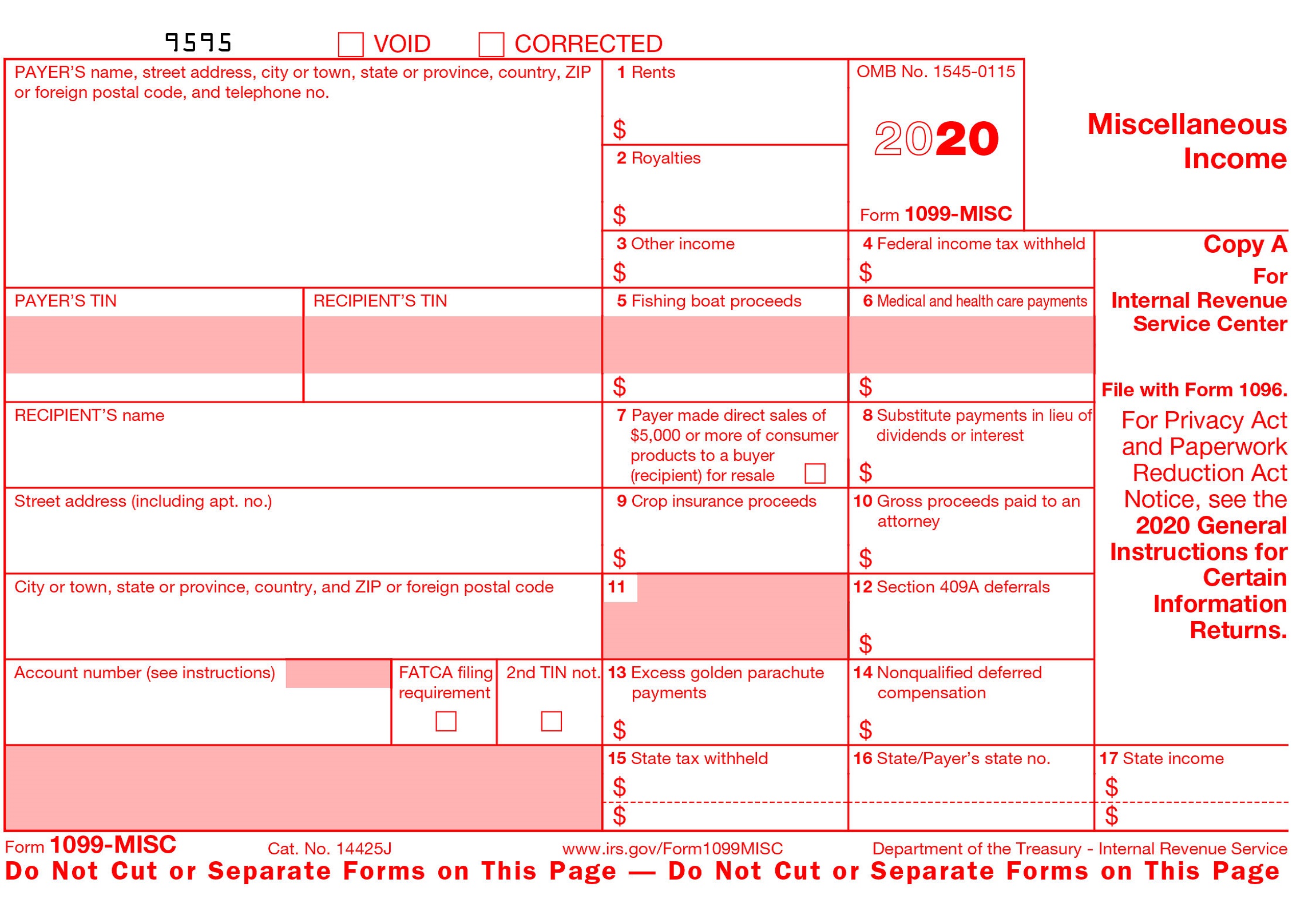 1099 Misc Tax Form 2020
